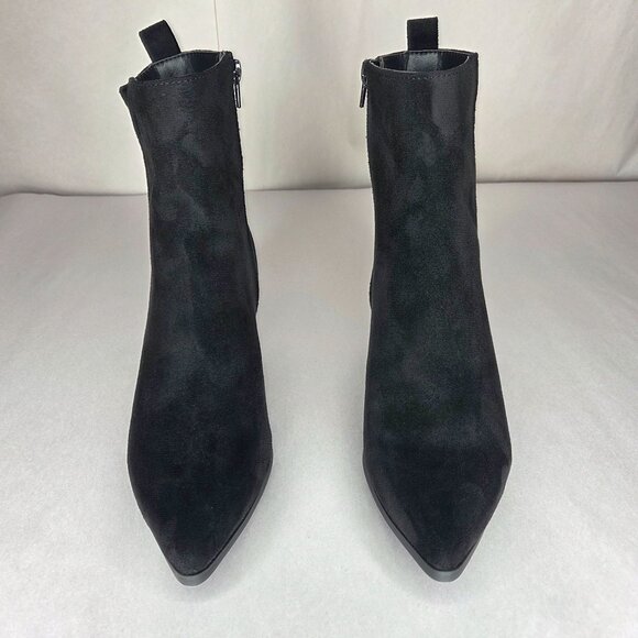 French Connection Women's Model Black Block-Heel Booties Boots - Picture 3 of 7